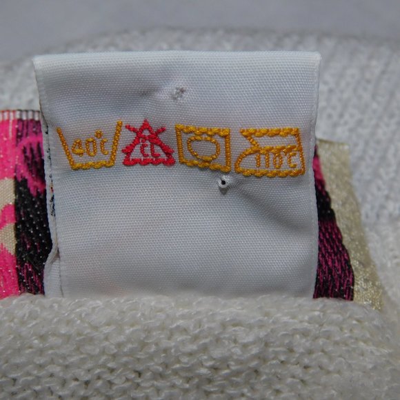 Vintage 90s Perspective Womens L Black White Embroidered Floral Sweater - Picture 7 of 13